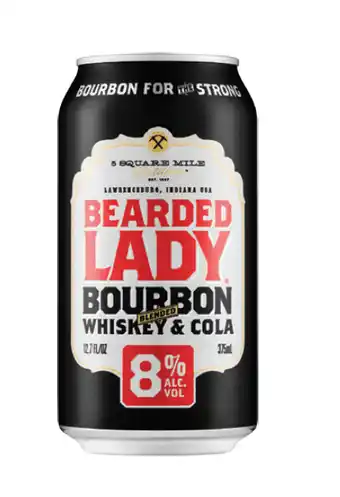 Cellarbrations Bearded lady bourbon whiskey & cola 8% premix cans 375ml 4 pack offer