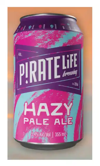 Pirate life hazy pale ale cans 355ml 4 pack