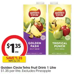 Coles Golden Circle Tetra Fruit Drink offer
