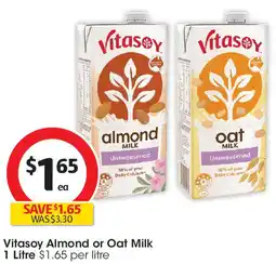 Coles Vitasoy Almond or Oat Milk offer