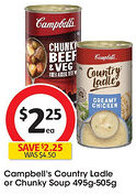 Coles Campbell's country ladle or chunky soup offer