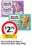 Coles Nice & natural nut or smoothie bars offer