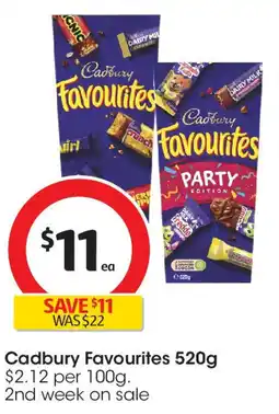 Coles Cadbury Favourites offer