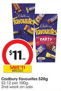 Coles Cadbury Favourites offer