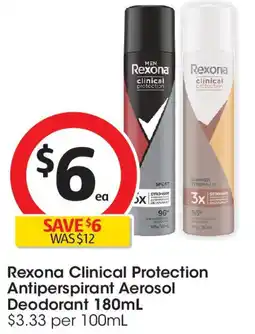 Coles Rexona Clinical Protection Antiperspirant Aerosol Deodorant offer