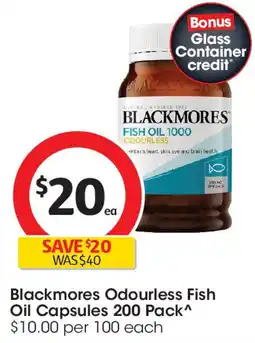 Coles Blackmores Odourless Fish Oil Capsules offer