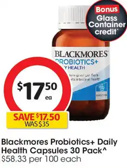 Coles Blackmores Probiotics+ Daily Health Capsules offer