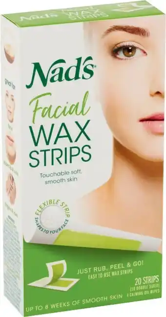 Nads Facial Wax Strips Hypoallergenic 20 Pack