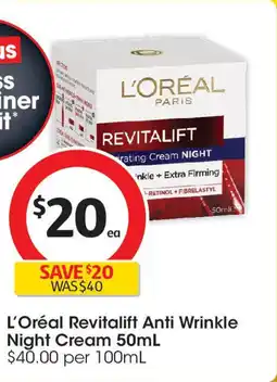 Coles L'Oréal Revitalift Anti Wrinkle Night Cream offer