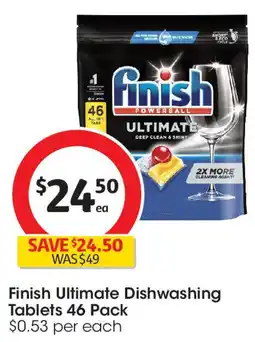 Coles Finish ultimate dishwashing tablets 46 pack offer