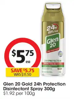 Coles Glen 20 Gold 24h Protection Disinfectant Spray offer