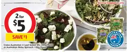 Coles Coles Australian 4 Leaf Salad Mix offer