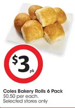 Coles Coles Bakery Rolls 6 Pack offer