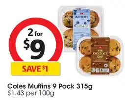 Coles Coles Muffins 9 Pack offer