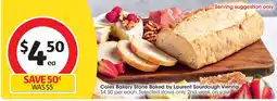 Coles Coles bakery stone baked by laurent sourdough vienna offer