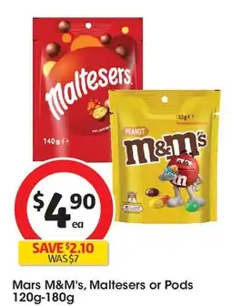 Coles Mars M&M's, Maltesers or Pods offer