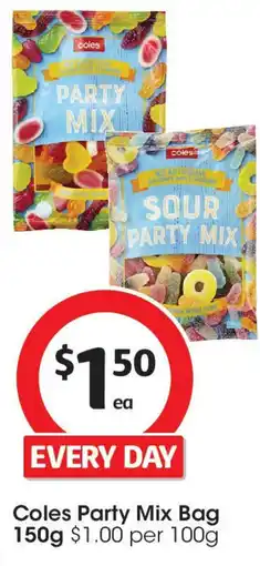 Coles Coles party mix bag offer