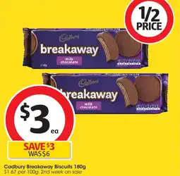 Coles Cadbury Breakaway Biscuits offer