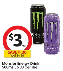 Coles Monster energy drink offer