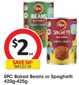 Coles Spc baked beans or spaghetti offer