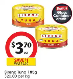 Coles Sirena Tuna offer