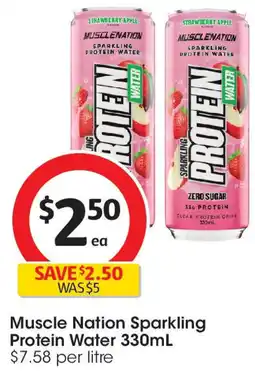 Coles Muscle Nation Sparkling Protein Water offer
