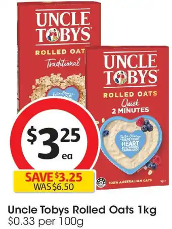 Coles Uncle tobys rolled oats offer