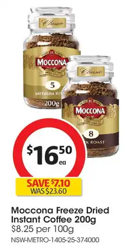 Coles Moccona freeze dried instant coffee offer