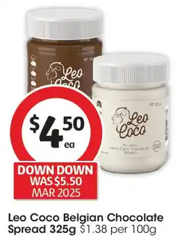 Coles Leo coco belgian chocolate spread offer