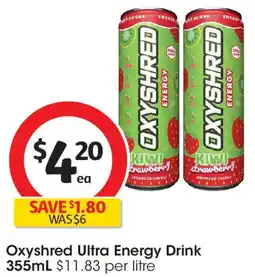 Coles Oxyshred ultra energy drink offer