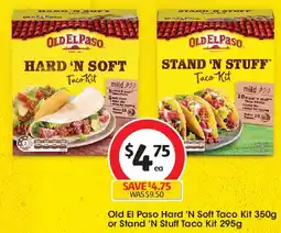 Coles Old el paso hard 'n soft taco kit 350g or stand 'n stuff taco kit 295g offer