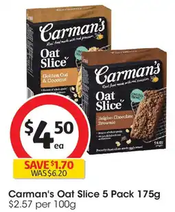 Coles Carman's oat slice offer