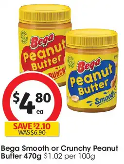 Coles Bega smooth or crunchy peanut butter offer