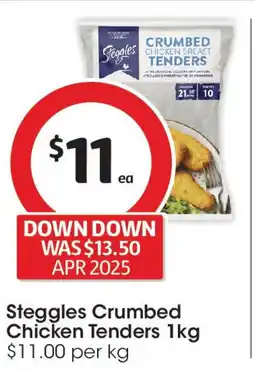 Coles Steggles crumbed chicken tenders offer