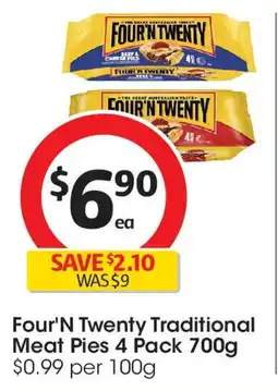 Coles Four'n twenty traditional meat pies offer