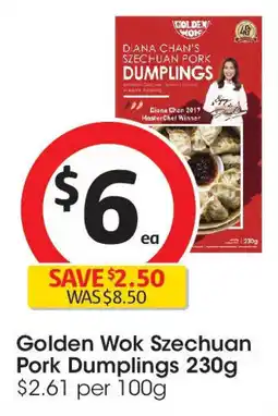 Coles Golden wok szechuan pork dumplings offer