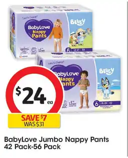 Coles Babylove jumbo nappy pants offer