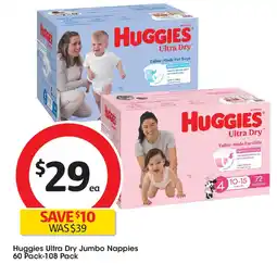 Coles Huggies ultra dry jumbo nappies offer
