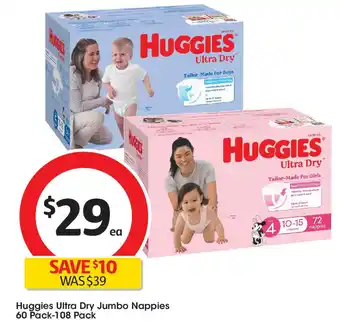 Coles Huggies ultra dry jumbo nappies offer