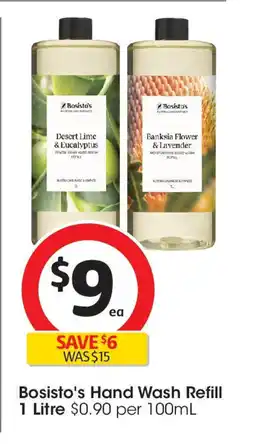 Coles Bosisto's hand wash refill offer
