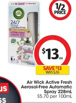 Coles Air wick active fresh aerosol-free automatic spray offer