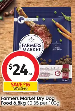 Coles Farmers market dry dog food offer