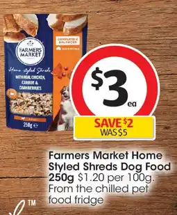 Coles Farmers market home styled shreds dog food offer