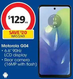 Coles Motorola g04 offer