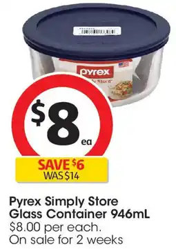 Coles Pyrex simply store glass container offer