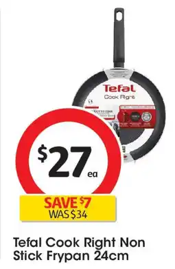 Coles Tefal cook right non stick frypan 24cm offer