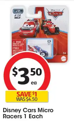 Coles Disney cars micro racers 1 each offer