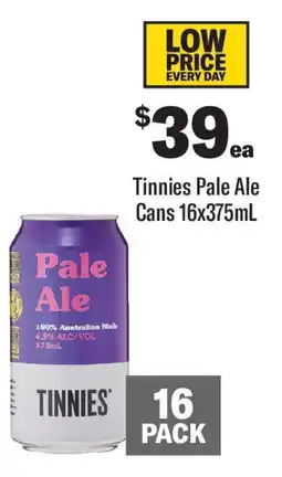 Coles Tinnies pale ale cans offer