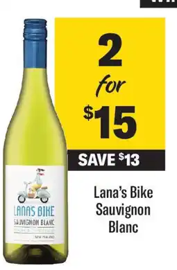 Coles Lana's bike sauvignon blanc offer