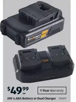 ALDI 20v 4.0ah battery or dual charger offer